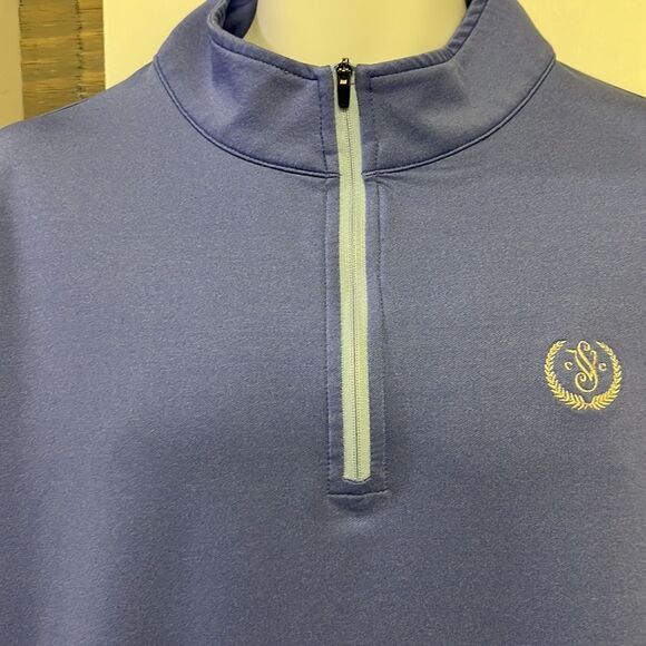 Peter Millar Wicking Heather Purple Long Sleeve 1/4 Zip Mock Neck Pullover- XXL - Picture 6 of 15